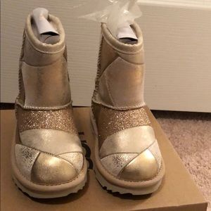 NEW Little Girl UGG Boots Patchwork Gold